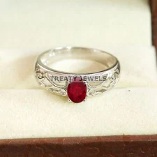 Ruby Oval Cut With 925 Sterling Silver Ring For Men's #B524
