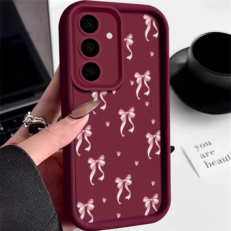Cute Bow Soft Phone Case for Samsung A56 A16 A05s A15 A36 A55 S25 S24 S23