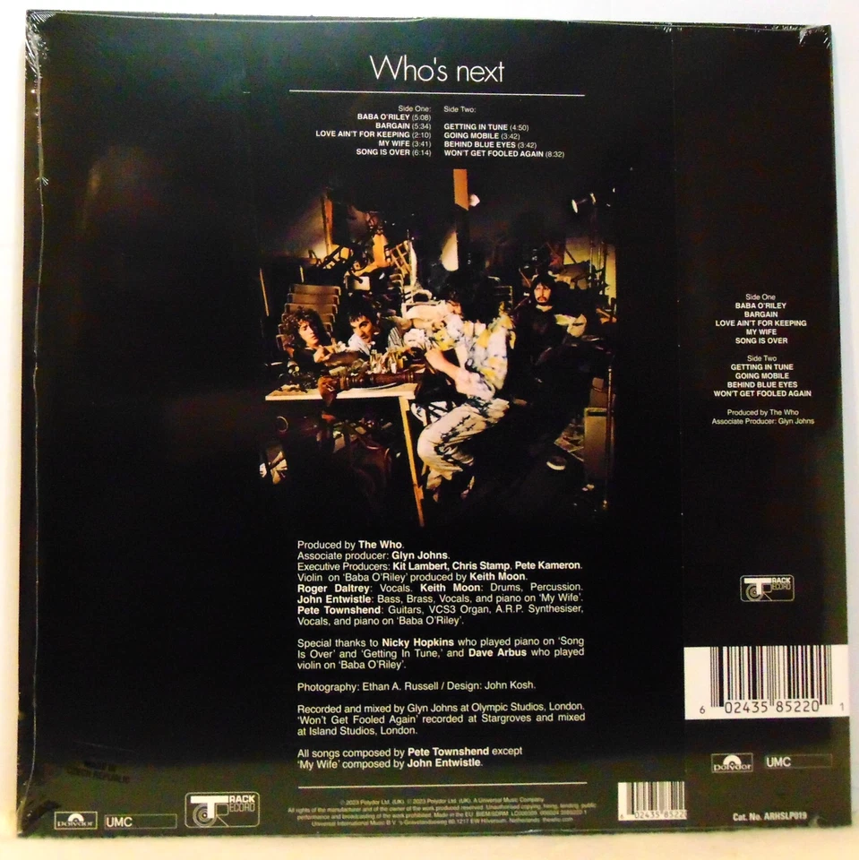 The Who–Who's Next -2023 Polydor Records  180g 1/2 Speed Mastered Vinyl LP NEW - Image 2 of 4