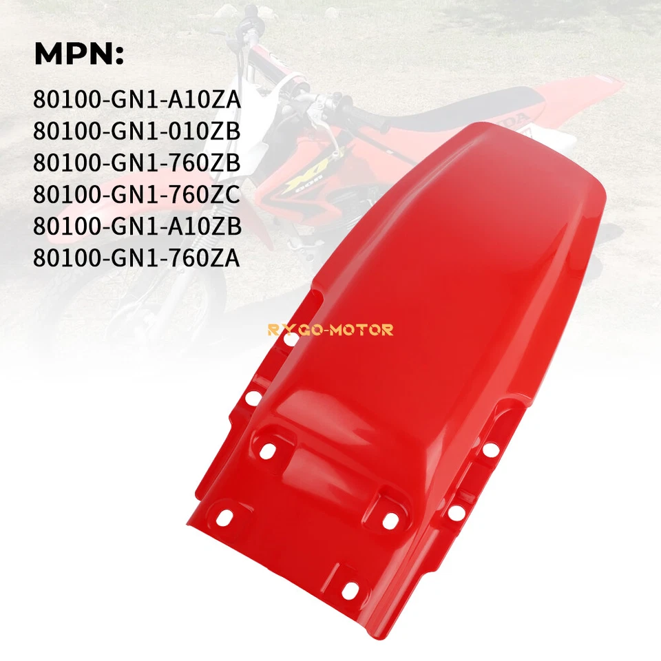 Protetor de lama traseiro vermelho compatível com Honda XR80R XR100R XR80 R XR100 R 1985-2000 - Imagem 2 de 4
