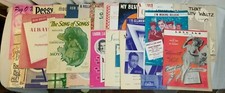 1940's - 1950's Lot of 25 Various Hits Sheet Music Lot