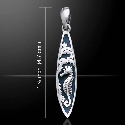 Pendentif Hippocampe Surf Argent 925 Sterling - Thème Plage/Océan - Neuf Avec Étiquettes - Thaïlande