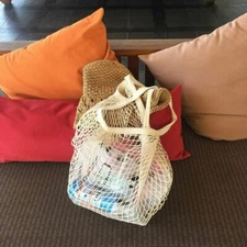 String Shopping Grocery Bag Cotton Tote Mesh Net Woven Mesh Bag Reusable Shopper