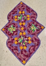 Handmade Patchwork Quilted Table Topper Runner 40  x 26  