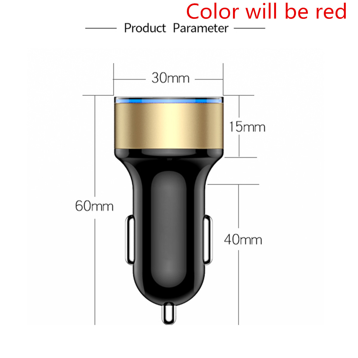 Fast Car Phone Charger Adapter Dual USB Port 3.1A LED Digital Display Voltmeter