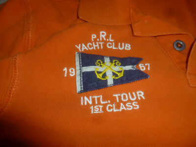 POLO RALPH LAUREN SHIRT PRL YACHT CLUB INTL TOUR GOLF CLUBS SIZE M