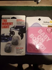 The Mommy Light Stroller Accessory  GRAY 2 pack PLUS BABY on BOARD Sign