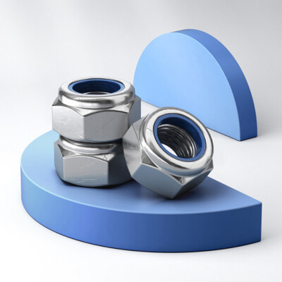 304 Stainless Steel Lock Nuts Hexagon Extra Fine Thread Pitch M6 M8 M10 - M20
