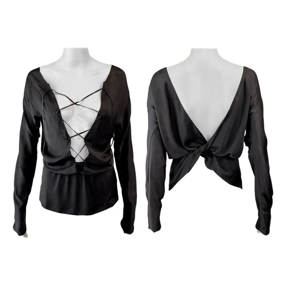 トップス SS1996 Gucci by Tom Ford Silk Black Top s-l400.jpg