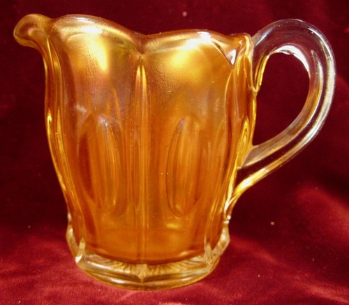 Long Thumbprint Marigold Creamer Carnival Glass Dugan Antique (O2) - 第 1/7 張圖片