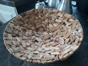 Dekorative XL Obstschale Obstkorb Wasserhyazinthe Korb Teller 40cm