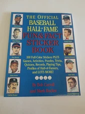 THE OFFICIAL BASEBALL HALL OF FAME FUN & FACT STICKER BOOK 1989 MANTLE,CLEMENTE 