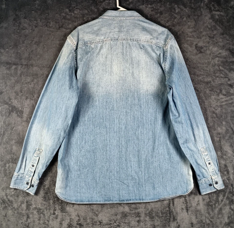 Camisa vaquera Stapleford Workwear para hombre extra grande azul  Foto 3 de 4