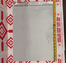 Poly Mailers 2.5 MIL Shipping Bags White/grey self sealing -14.5x19 USA MADE!