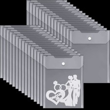 30 Pieces Large Stamp and Clear Die Storage Pockets Scrapbooking Storage Enve...