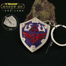 The Legend of Zelda TOTK Mini Link Hylian Shield Metal Toy Keychain Accessory