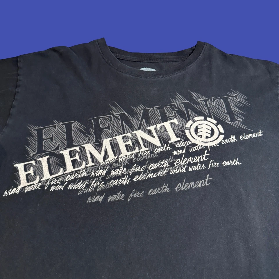 Camiseta Y2K Element Para Hombre Grande Negra Logo Producto Orgánico Manga Corta Cuello Redondo Foto 3 de 4