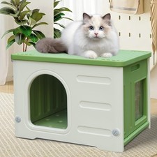 Plastic Cat House for Outdoor Indoor Use, Feral Cat Shelter Indoor Stackable ...