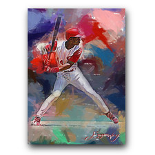 Eric Davis #8 Art Card Limited 17/50 Edward Vela Signed (Cincinnati Reds)