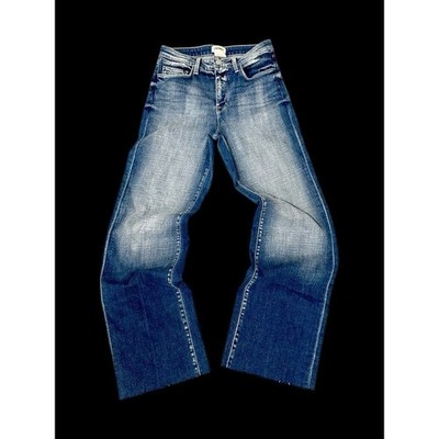 Lagence Jeans Womens Sz 27 Blue Jeans Boot Cut Flared Leg Stretch Denim Raw Hem