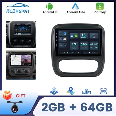 Pour Renault Trafic 3 2014-2021 Opel Vivaro B 2014-2018 Android 15 GPS Navi SWC - Photo 1/4