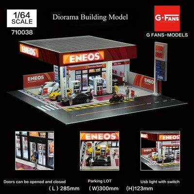 Diorama 1:64 Car Garage Model LED Lighting City Parking Lot Scene Display Model