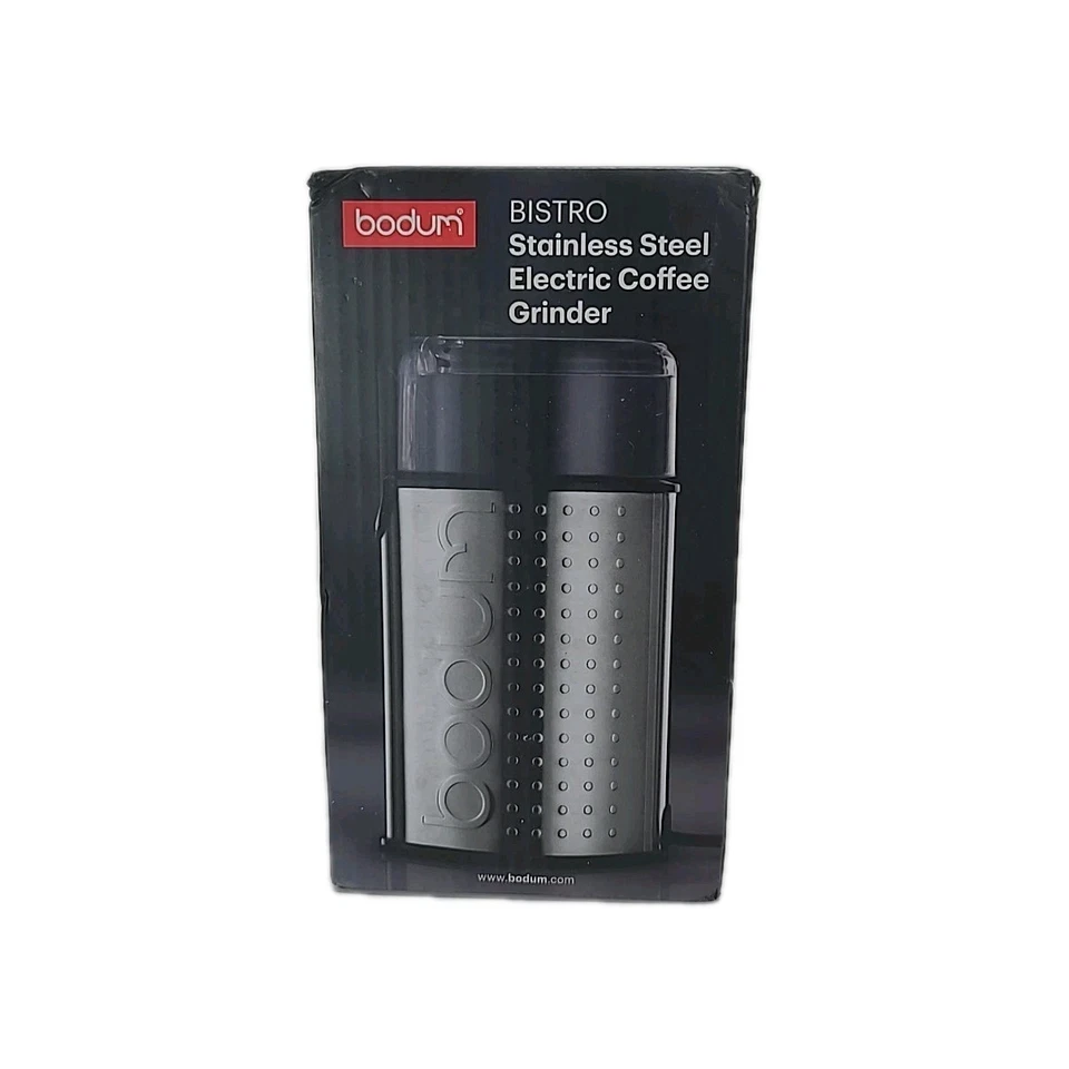 NUEVO Molinillo de Café Eléctrico Bodum Bistro Negro Compacto Acero Inoxidable Cepillado Foto 2 de 4