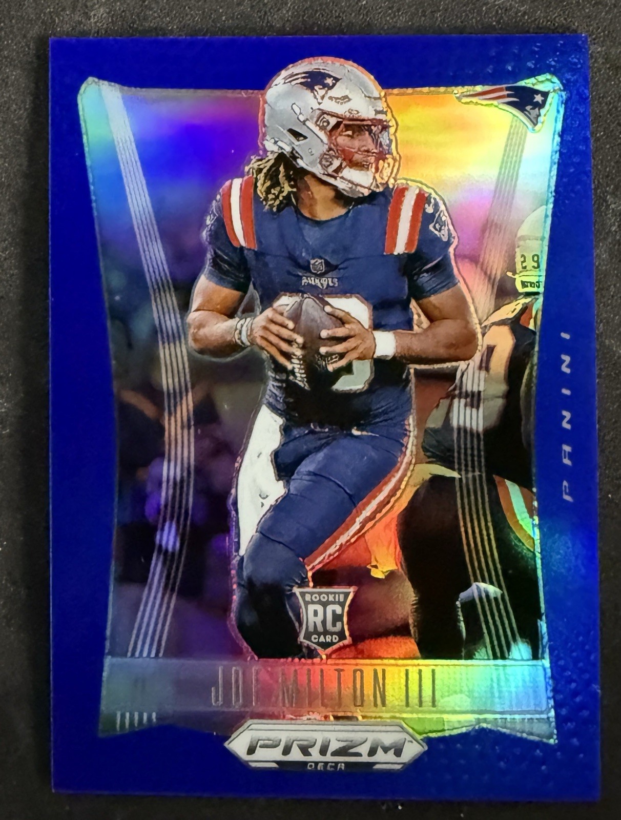 2024 Panini Prizm Deca - Joe Milton III #218 Blue Prizm 13/149 (RC)