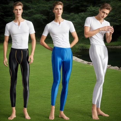 AMORESY Men's Shiny Quickdry Surfing Leggings Activewear Breathable Sports Pants