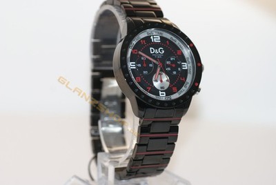 Dolce & Gabbana D&G Uhr DW0192 NAVAJO rot schwarz Chronograph rar NEU