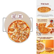 Colenza Extra Large Pizza Stone 18 in (17.8 in) Ceramic Oven-Safe