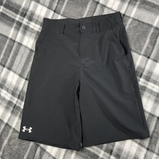Under Armour Golf Shorts Boys 18 Active Black Performance Stretch Athletic