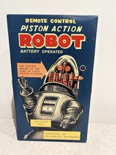 PISTON ROBOT SILVER NOMURA REPRODUCTION - VINTAGE ROBOT TIN TOY