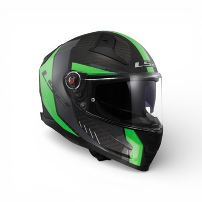 LS2 FF811 VECTOR II CARBON Integralhelm Schwarz, Grün Gitter Ls2