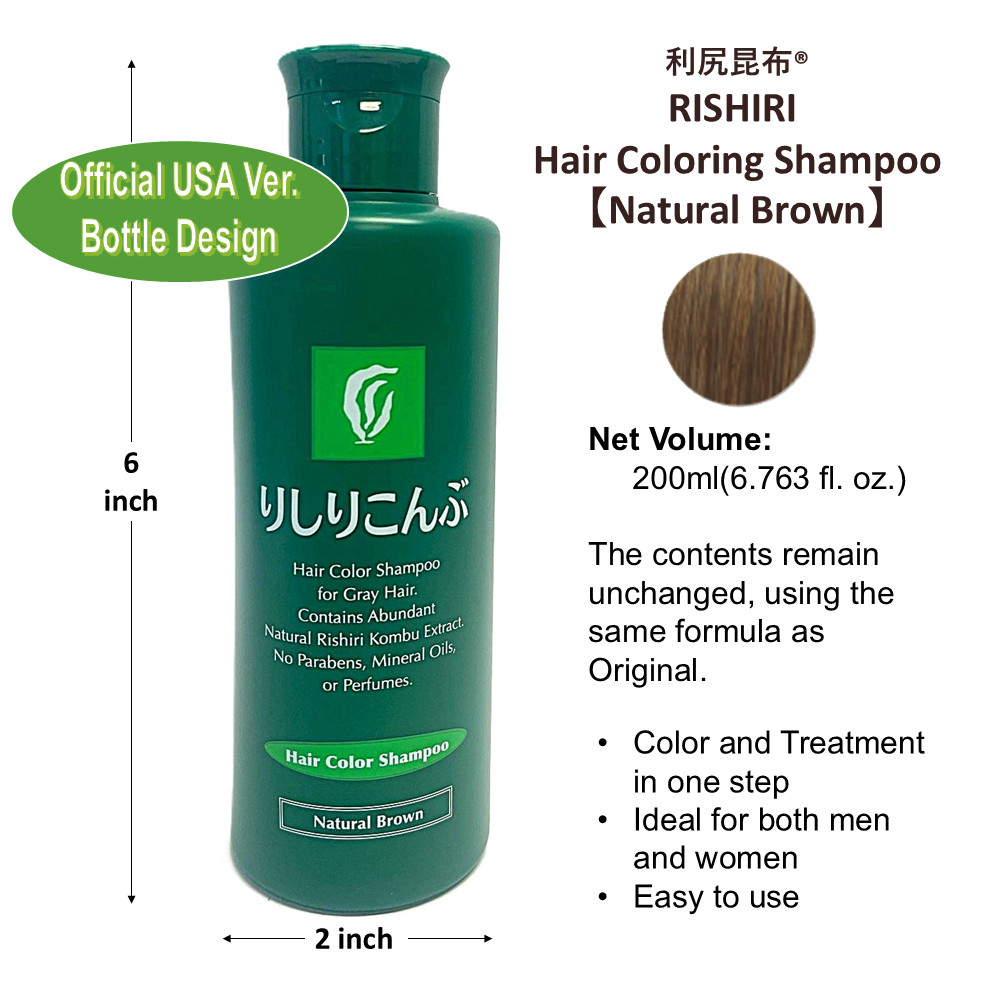 RISHIRI KONBU Hair Coloring Shampoo/Treatment [4 Color Variations] for grey hair