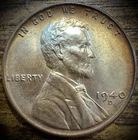 1940-D Lincoln Wheat Penny Cent Uncirculated MULTICOLORED TONING #1