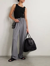 THE ROW Misty ribbed cotton-jersey tank black size XL