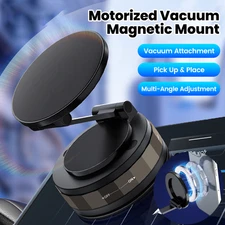 360° Vacuum Magnetic Phone Holder - Suction Cup Car Mount with Foldable Stand