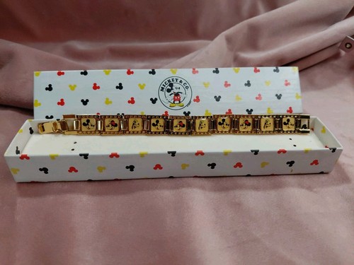 VTG 1960s DISNEY ELECTROPLATED 18K GOLD BRACELET
