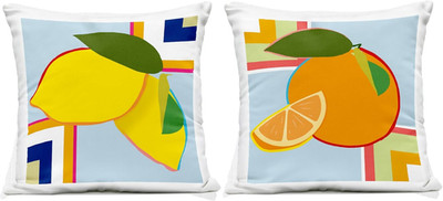 Geometric Citrus Fruit Outdoor Pillow Set by Daniela Santiago - 2 Pieces