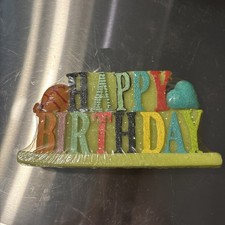 Vintage Happy Birthday With Balloons Candle