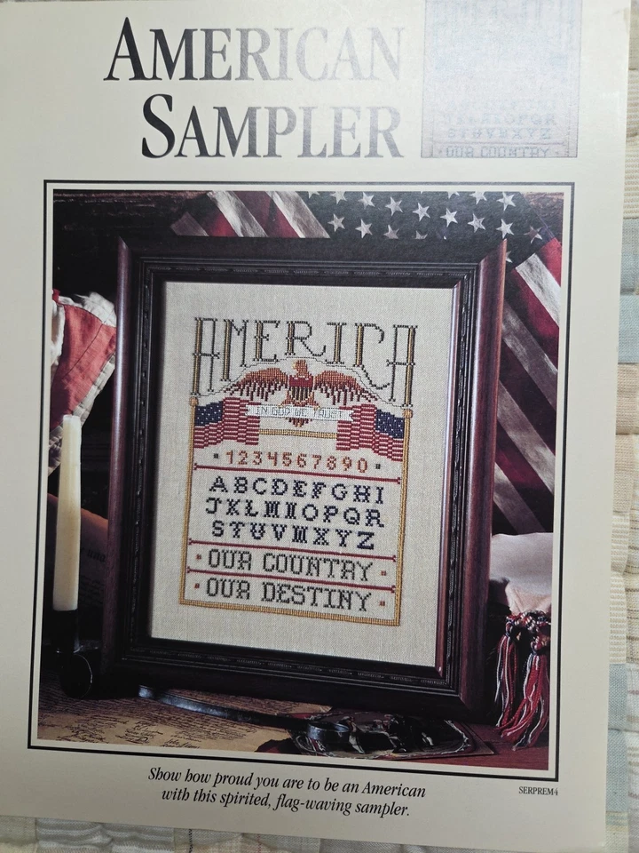"AMERICAN SAMPLER" CROSS STITCH CHART by June Chandler / Leisure Arts 1994 - Image 2 of 2