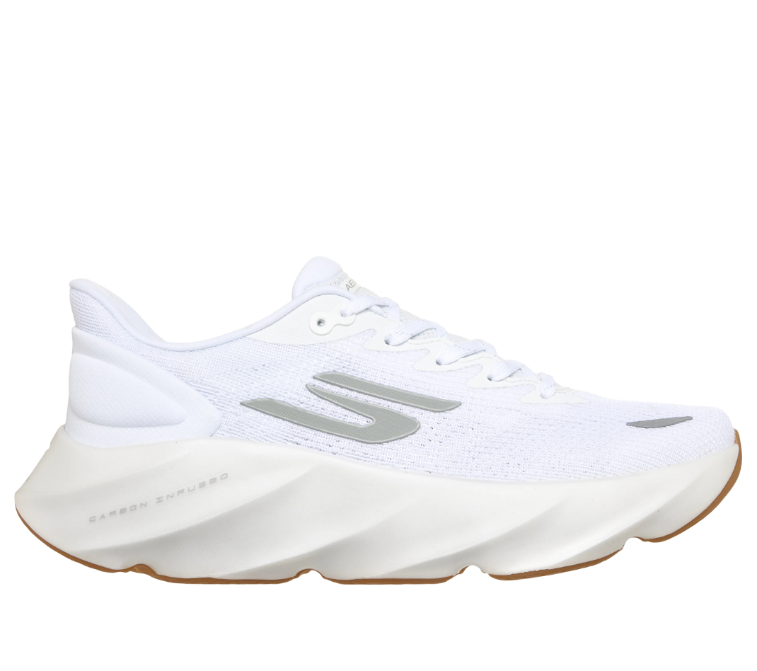 Skechers Men's Aero Burst Running Shoes WHITE - Medium Width, Brand New