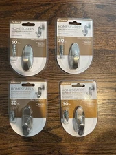 EZ Ancor Homescapes Brushed Nickel Metal Hook 30 lb Capacity Pack of 4