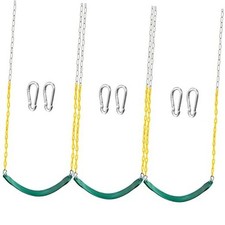 3 Pack Green Swing Seats Heavy Duty with 66" Chain, Swing Set Swing set