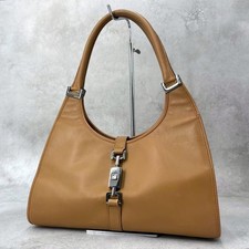 GUCCI Jackie Shoulder Bag Leather Camel Authentic From Japan