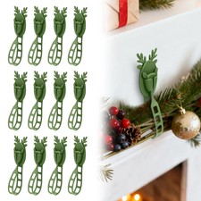 24 Pcs Christmas Garland Hangers with Locking Buckle, Reindeer Design Adhesiv...