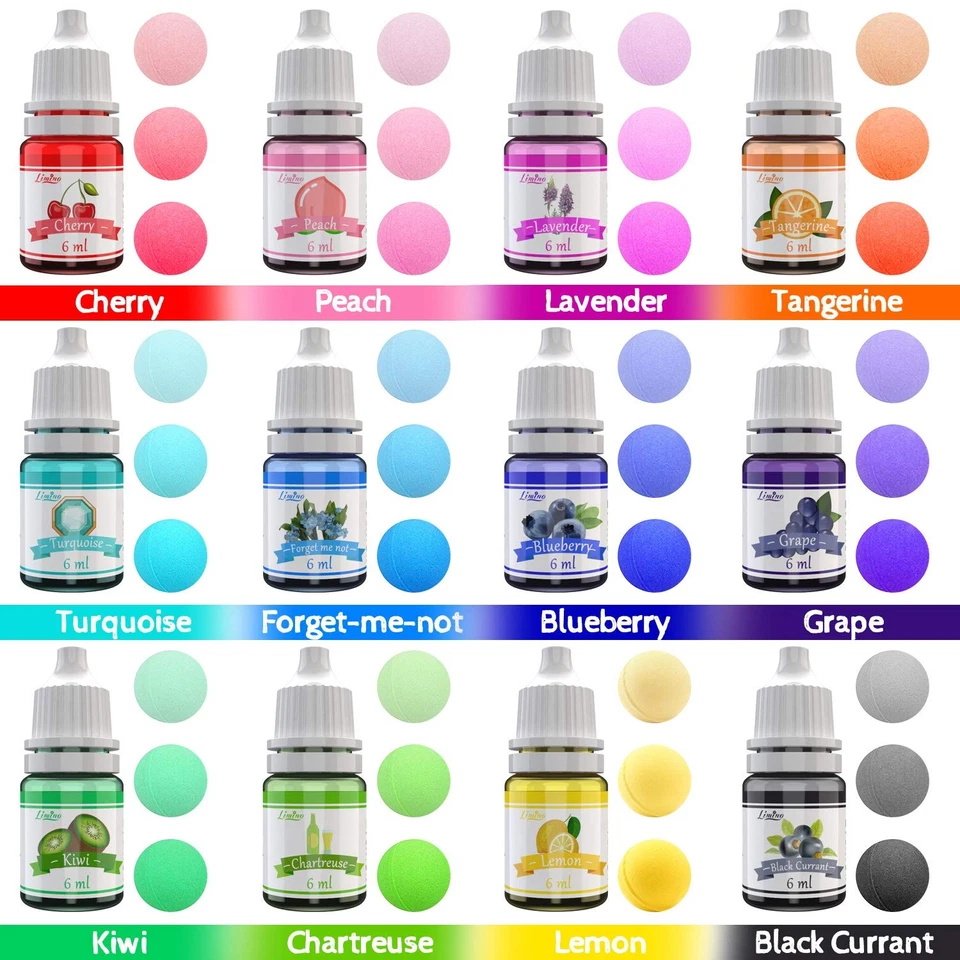 Limino 12 Color Bath Bomb Soap Dye - Skin Safe, Food Grade Coloring for Soap - Image 2 of 4