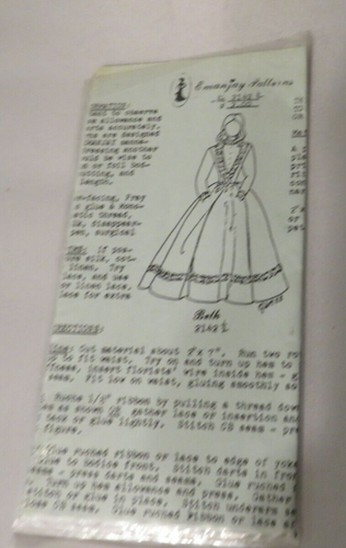 1:24 Vintage Dollhouse Doll Pattern~EMANJAY~ #2142-1/2 BETH FREE SHIP ...