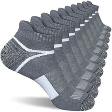 Men's Athletic Cushioned Ankle Socks Comfort Wicking Anti-Blister Running Soc...